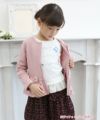 子供服 女の子 リボン＆フリルつき裏毛ジップアップジャケット ピンク(02) モデル画像2