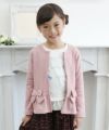 子供服 女の子 リボン＆フリルつき裏毛ジップアップジャケット ピンク(02) モデル画像4