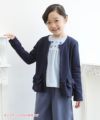 子供服 女の子 リボン＆フリルつき裏毛ジップアップジャケット ネイビー(06) モデル画像1