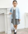 子供服 女の子 リボン＆フリルつき裏毛ジップアップジャケット ブルー(61) モデル画像2