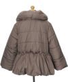 子供服 女の子 リボン＆フリル中綿入りコート ブラウン(05) トルソー背面