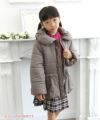 子供服 女の子 リボン＆フリル中綿入りコート ブラウン(05) モデル画像1