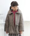 子供服 女の子 リボン＆フリル中綿入りコート ブラウン(05) モデル画像2