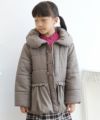 子供服 女の子 リボン＆フリル中綿入りコート ブラウン(05) モデル画像3