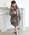 子供服 女の子 リボン＆フリル中綿入りコート ブラウン(05) モデル画像4