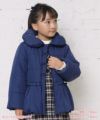 子供服 女の子 リボン＆フリル中綿入りコート ネイビー(06) モデル画像1