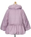 子供服 女の子 リボン＆フリル中綿入りコート パープル(91) トルソー背面