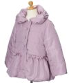 子供服 女の子 リボン＆フリル中綿入りコート パープル(91) トルソー斜め
