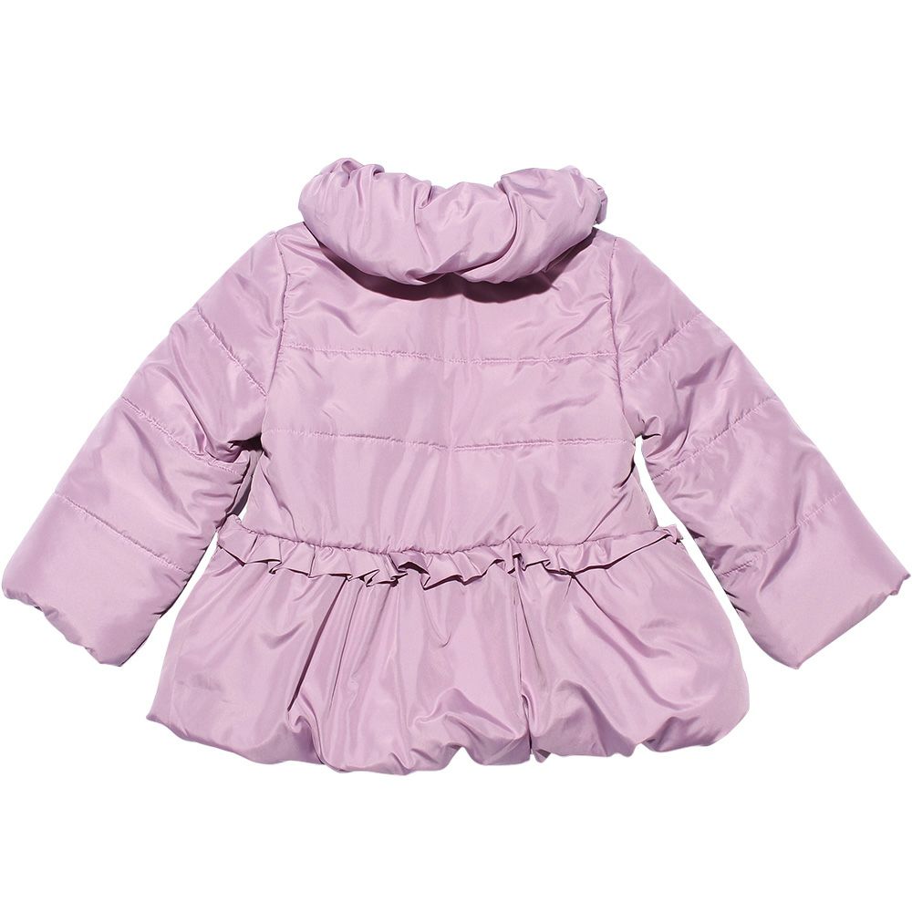 子供服 女の子 リボン＆フリル中綿入りコート パープル(91) 背面