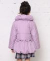 子供服 女の子 リボン＆フリル中綿入りコート パープル(91) モデル画像2