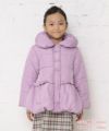 子供服 女の子 リボン＆フリル中綿入りコート パープル(91) モデル画像3