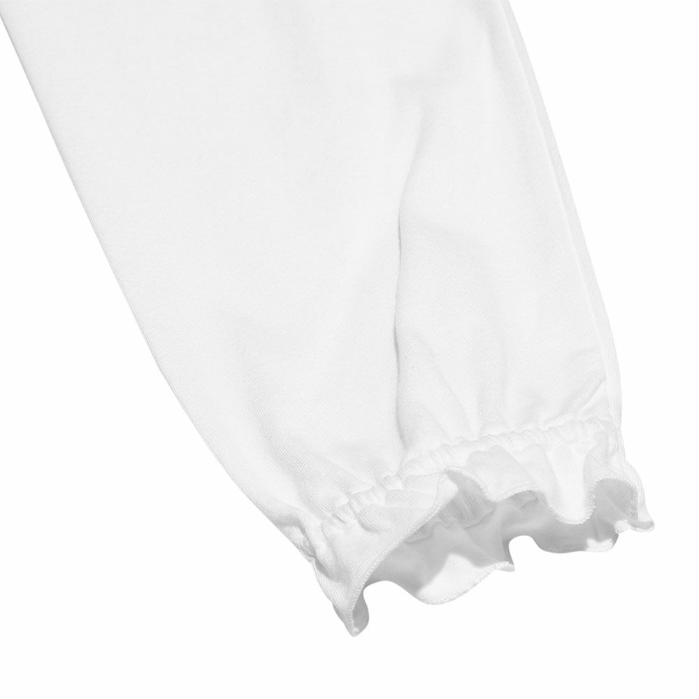 子供服 女の子 綿100％音符刺繍襟付きブラウス ホワイト(01) デザインポイント2