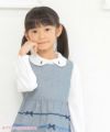 子供服 女の子 綿100％音符刺繍襟付きブラウス ホワイト(01) モデル画像1