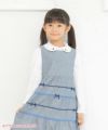 子供服 女の子 綿100％音符刺繍襟付きブラウス ホワイト(01) モデル画像2