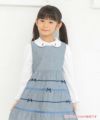 子供服 女の子 綿100％音符刺繍襟付きブラウス ホワイト(01) モデル画像4