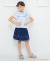 子供服 女の子 音符プリント＆チュールスカート ネイビー(06) モデル画像全身