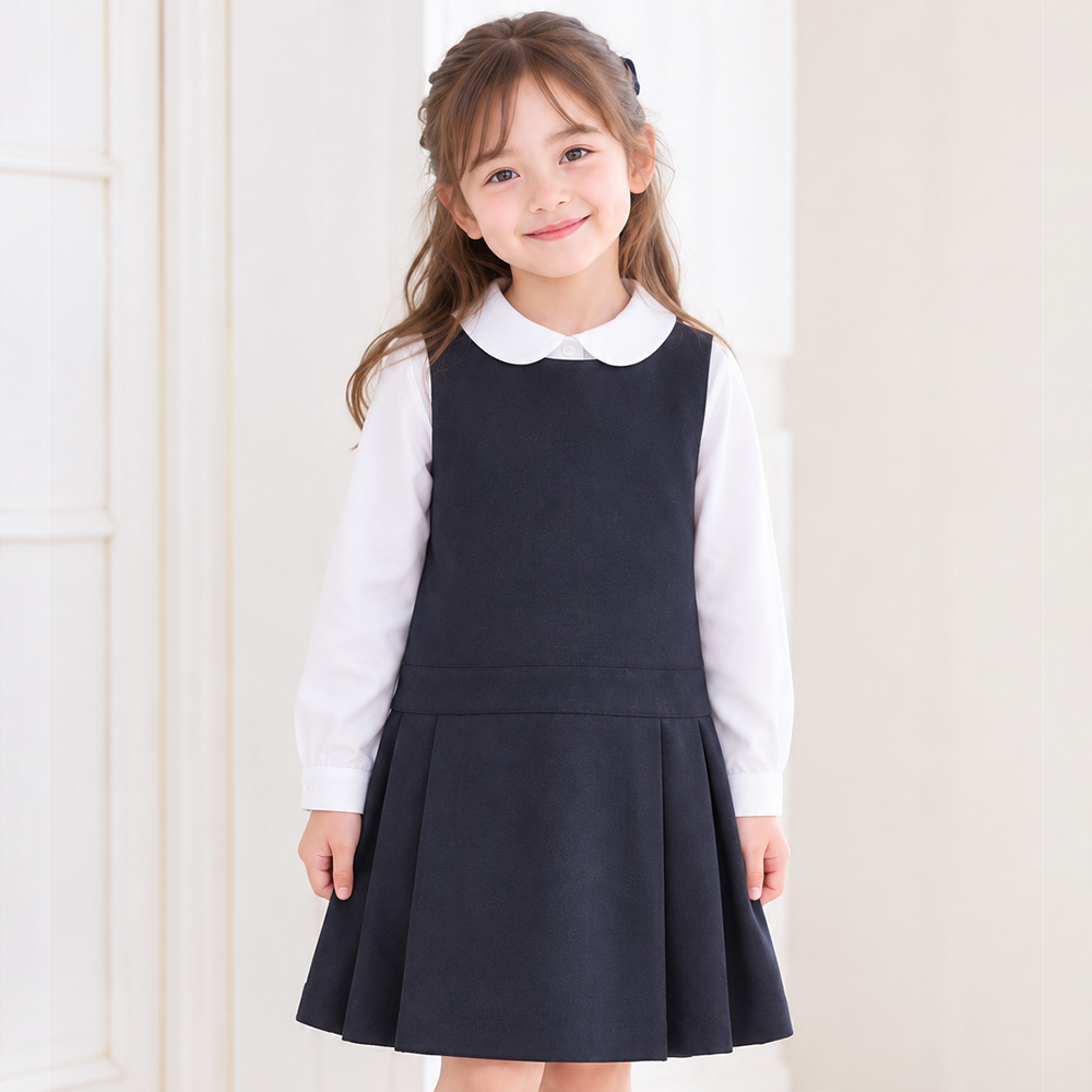 子供服 女の子 日本製ウエスト切り替えタックワンピース