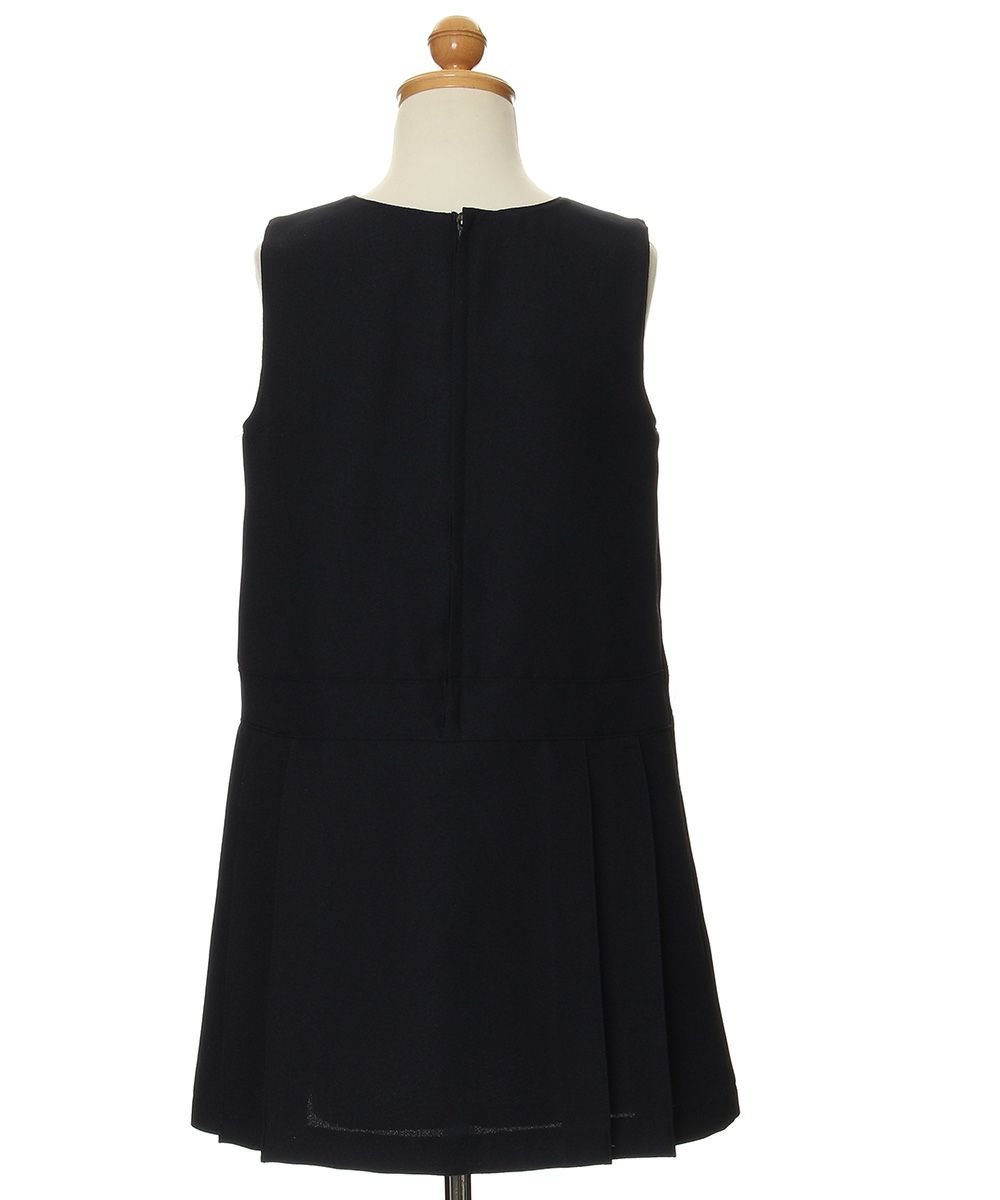 子供服 女の子 日本製ウエスト切り替えタックワンピース ネイビー(06) トルソー背面