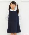 子供服 女の子 日本製ウエスト切り替えタックワンピース ネイビー(06) モデル画像アップ