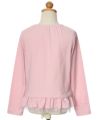 子供服 女の子 綿100％花柄リボン＆チュールフリルつきTシャツ ピンク(02) トルソー背面