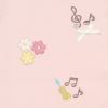 ベビー服 女の子 ベビーサイズ綿100％音符＆お花モチーフ付きTシャツ ピンク(02) デザインポイント1