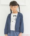 子供服 女の子 取り外しフード付きジップアップパーカージャケット ネイビー(06) モデル画像アップ