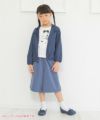 子供服 女の子 取り外しフード付きジップアップパーカージャケット ネイビー(06) モデル画像全身