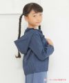 子供服 女の子 取り外しフード付きジップアップパーカージャケット ネイビー(06) モデル画像1
