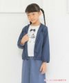 子供服 女の子 取り外しフード付きジップアップパーカージャケット ネイビー(06) モデル画像2