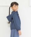 子供服 女の子 取り外しフード付きジップアップパーカージャケット ネイビー(06) モデル画像4