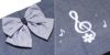 子供服 女の子 音符刺繍リボン付きトートバッグ ネイビー(06) デザインポイント1