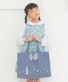 子供服 女の子 音符刺繍リボン付きトートバッグ ネイビー(06) モデル画像4