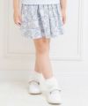 子供服 女の子 日本製綿100％花柄リボン付きスカート パープル(91) モデル画像アップ