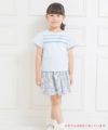 子供服 女の子 日本製綿100％花柄リボン付きスカート パープル(91) モデル画像全身