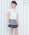子供服 女の子 ギンガムチェック柄リボン付きギャザースカート ブラック(00) モデル画像2
