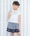 子供服 女の子 ギンガムチェック柄リボン付きギャザースカート ブラック(00) モデル画像4