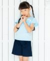 子供服 女の子 ストレッチツイル素材フリルつきショートパンツ ネイビー(06) モデル画像4
