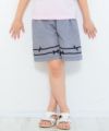 子供服 女の子 ギンガムチェック柄リボン付きキュロットパンツ ホワイト×ブラック(10) モデル画像アップ