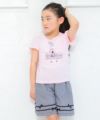 子供服 女の子 ギンガムチェック柄リボン付きキュロットパンツ ホワイト×ブラック(10) モデル画像3