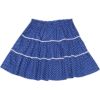 子供服 女の子 綿100％ドット柄レースつきギャザースカート ブルー(61) 正面
