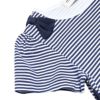 子供服 女の子 綿100％ボーダー柄リボン付きTシャツ ネイビー(06) デザインポイント1