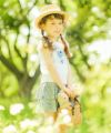 子供服 女の子 お花モチーフ＆ティーカップ刺繍フリル袖Tシャツ オフホワイト(11) モデル画像2