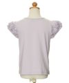 子供服 女の子 お花モチーフ＆ティーカップ刺繍フリル袖Tシャツ パープル(91) トルソー背面