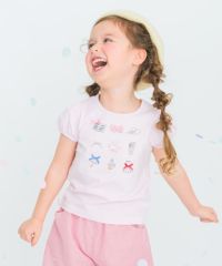 子供服 女の子 綿100％アクセサリー小物プリントTシャツ