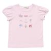 子供服 女の子 綿100％アクセサリー小物プリントTシャツ ピンク(02) 正面