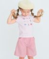 子供服 女の子 綿100％アクセサリー小物プリントTシャツ ピンク(02) モデル画像アップ