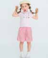 子供服 女の子 綿100％アクセサリー小物プリントTシャツ ピンク(02) モデル画像全身