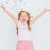 子供服 女の子 綿100％アクセサリー小物プリントTシャツ ピンク(02) モデル画像2