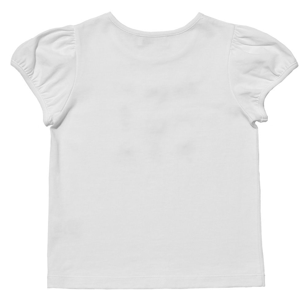 子供服 女の子 綿100％アクセサリー小物プリントTシャツ オフホワイト(11) 背面