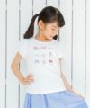 子供服 女の子 綿100％アクセサリー小物プリントTシャツ オフホワイト(11) モデル画像1